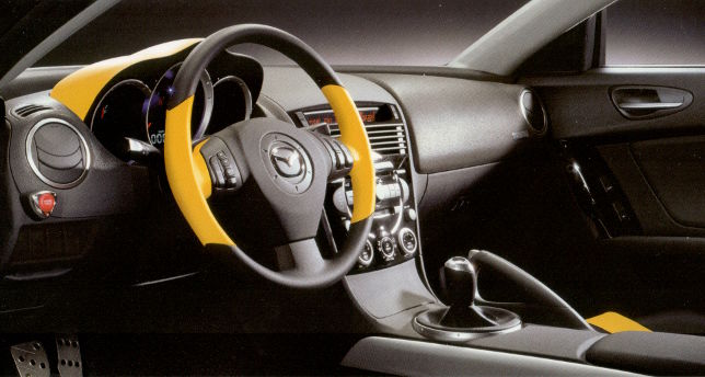 RX-8 interior with yellow accents