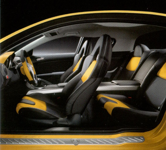 RX-8 interior with yellow accents