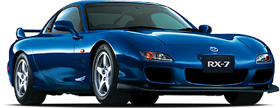 Blue RX-7 R Bathurst R frontal view