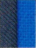 black with blue seats